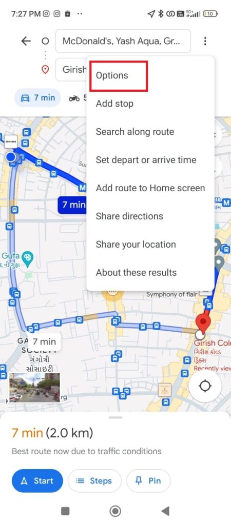 Avoid Tolls on Google Maps