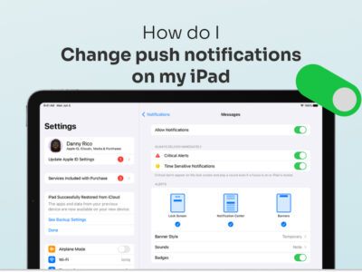 How do I change push notifications on my iPad?