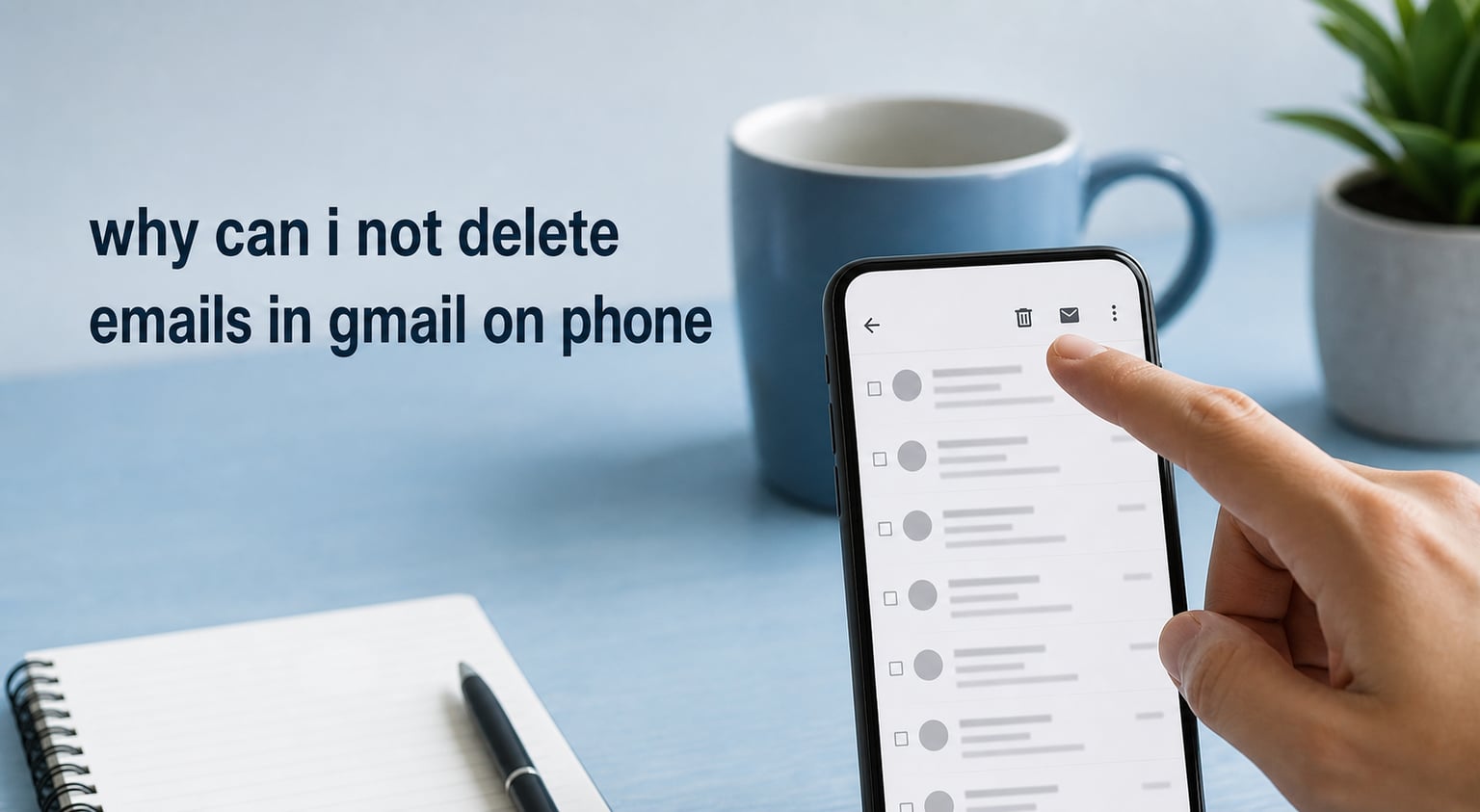why can i not delete emails in gmail on phone