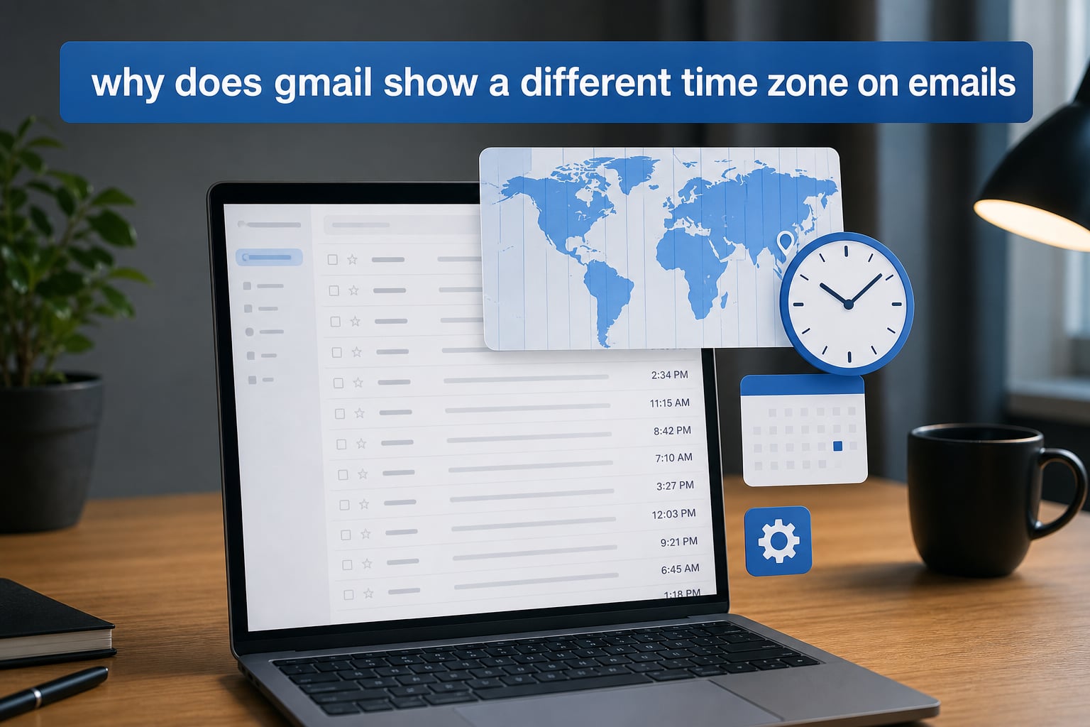 why does gmail show a different time zone on emails