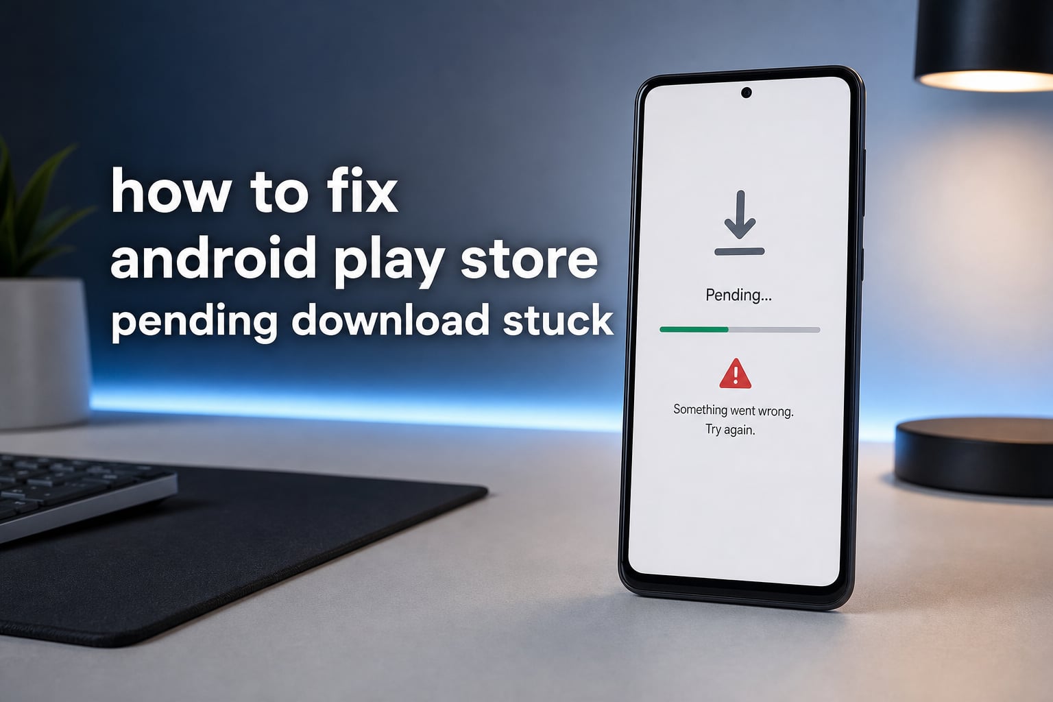 how to fix android play store pending download stuck